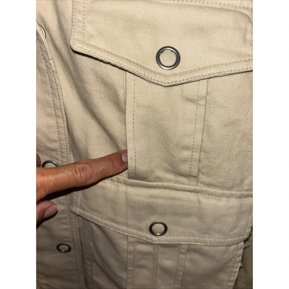 NWT $198 We The Free People M Kali Washed Utility Jacket Oat Cotton Chore *READ*